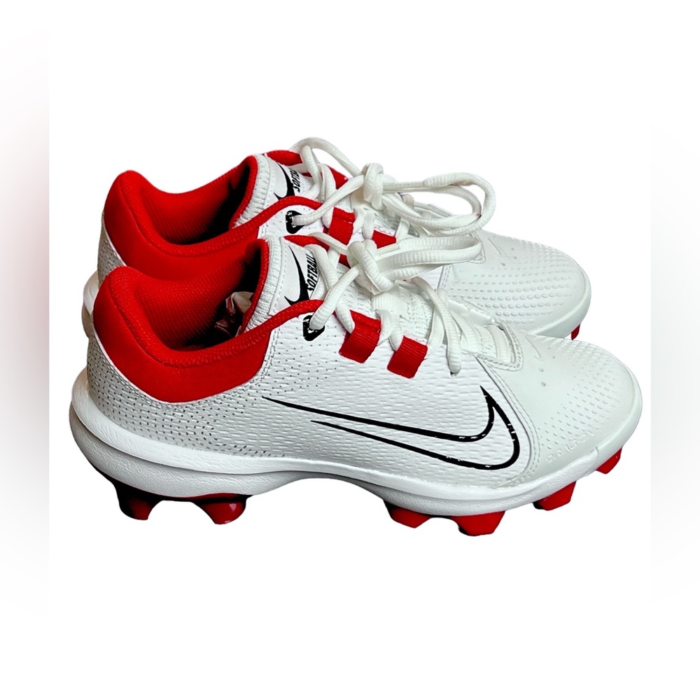 Nike Women’s Hyperdiamond 4 Pro MCS Softball Cleats Size 6 White Red Black